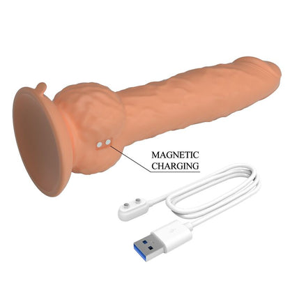 PRETTY LOVE - EREN THRUSTING VIBRATING DILDO 20.5 CM Ø 4.5 CM NATURAL