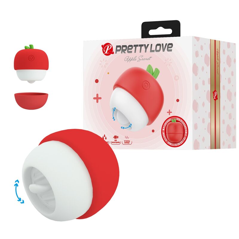 PRETTY LOVE - RECHARGEABLE TONGUE EFFECT CLITORAL STIMULATOR RED