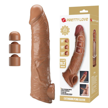 PRETTY LOVE - ADJUSTABLE PENIS EXTENSION SLEEVE 26 CM Ø 4 CM NATURAL