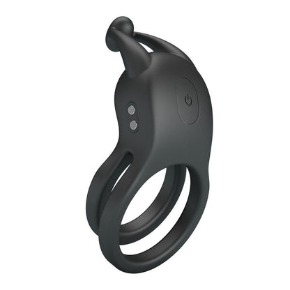 PRETTY LOVE - GOODWIN RECHARGEABLE DOUBLE VIBRATING COCK RING BLACK
