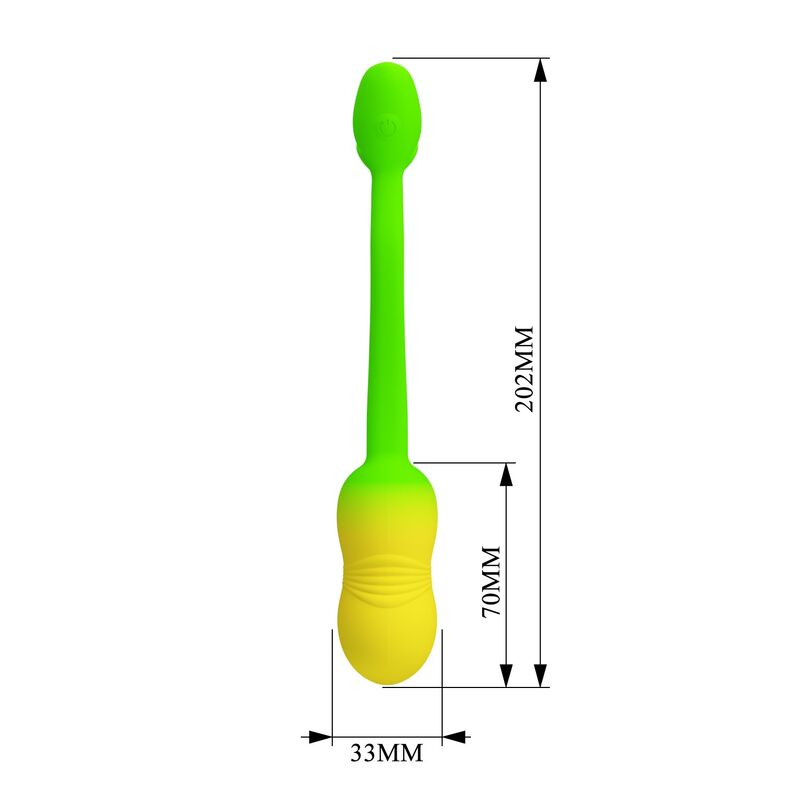 PRETTY LOVE - PULSEN APP CONTROL VIBRATING EGG 12 FUNCTIONS USB RECHARGEABLE GREEN-YELLOW