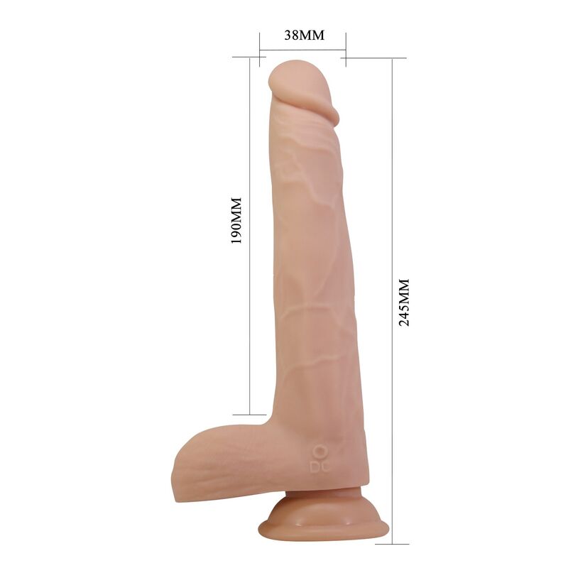 PRETTY LOVE - NOLAN THRUSTING & ROTATING VIBRATING DILDO REMOTE CONTROL 24.5 CM Ø 5 CM NATURAL