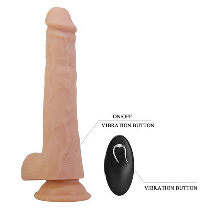 PRETTY LOVE - MILES THRUSTING & ROTATING VIBRATING DILDO REMOTE CONTROL 23.5 CM Ø 4.8 CM NATURAL