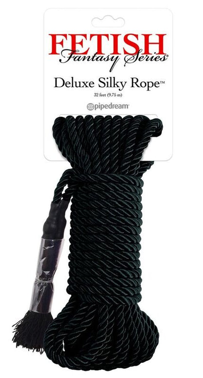 FETISH FANTASY SERIES - BLACK DELUXE SILK ROPE 9.75 M