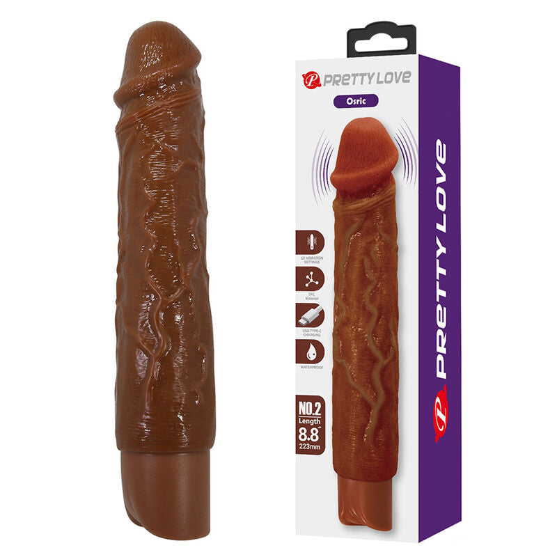 PRETTY LOVE - OWEN REALISTIC VIBRATOR 22.5 CM Ø 4.5 CM BROWN