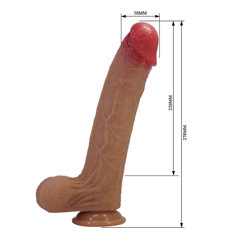 PRETTY LOVE - ORSEN REALISTIC SILICONE DILDO WITH SUCTION CUP 27.7 CM Ø 5 CM