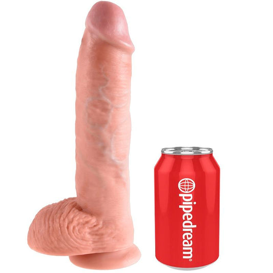 KING COCK - 10 DILDO KÖTT MED KULOR 26,5 CM