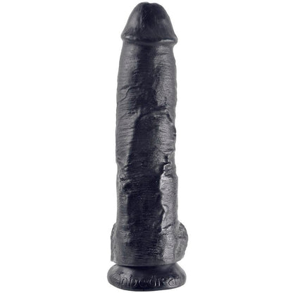 KING COCK - DILDO BLACK WITH BALLS 25.4 CM