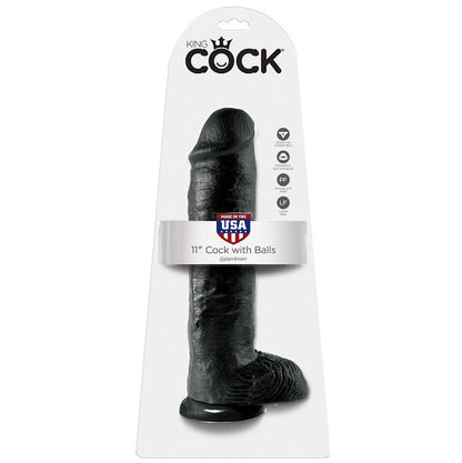 KING COCK - DILDO BLACK WITH BALLS 28 CM