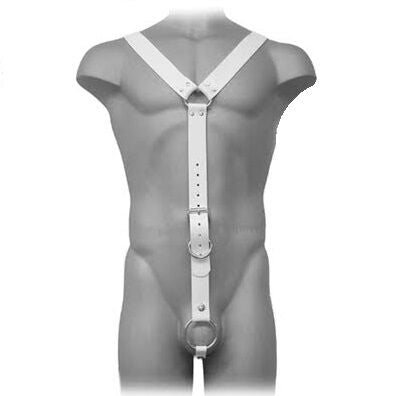LEATHER BODY - HARNESS MEN WHITE - Kink&Play