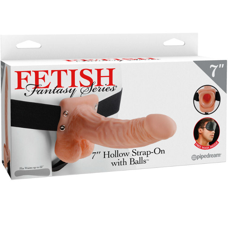 FETISH FANTASY SERIES - SERIES 7 HOLLOW STRAP-ON WITH BALLS 17.8CM FLESH - Kink&Play