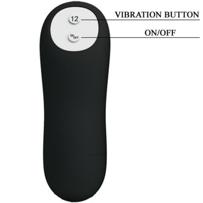PRETTY LOVE - ANAL PLUG SILICONE EXTRA STIMULATION AND 12 VIBRATION MODES BLACK REMOTE CONTROL - Kink&Play