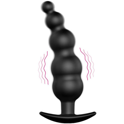 PRETTY LOVE - ANAL PLUG SILICONE EXTRA STIMULATION AND 12 VIBRATION MODES BLACK REMOTE CONTROL - Kink&Play