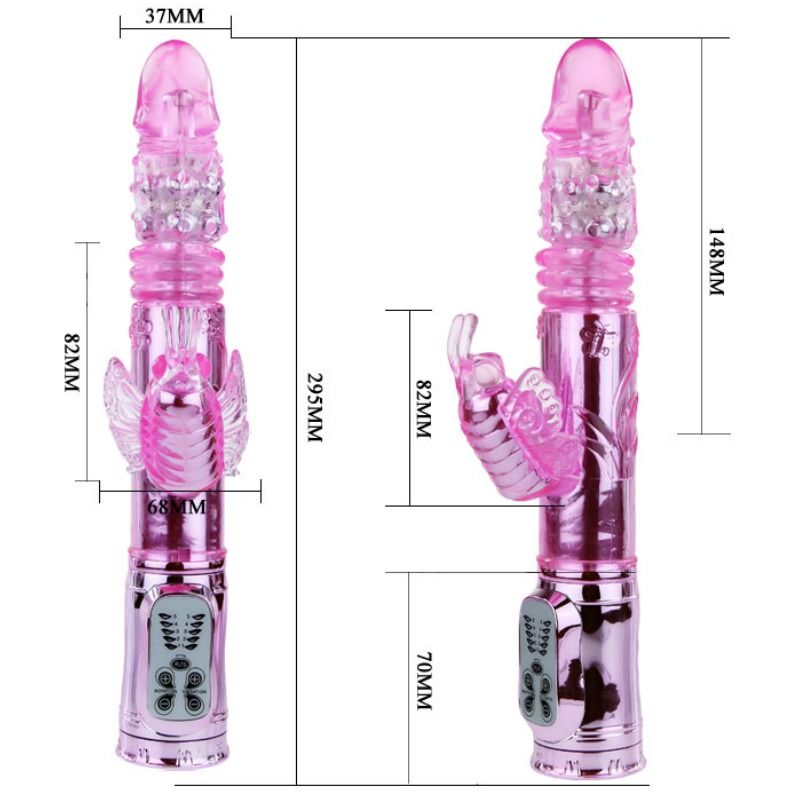 BAILE - RECHARGEABLE VIBRATOR WITH ROTATION AND THROBBING BUTTERF STIMULATOR - Kink&Play