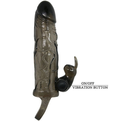 BAILE - BRAVE MAN PENIS COVER WITH RABBIT BLACK 16.5 CM - Kink&Play