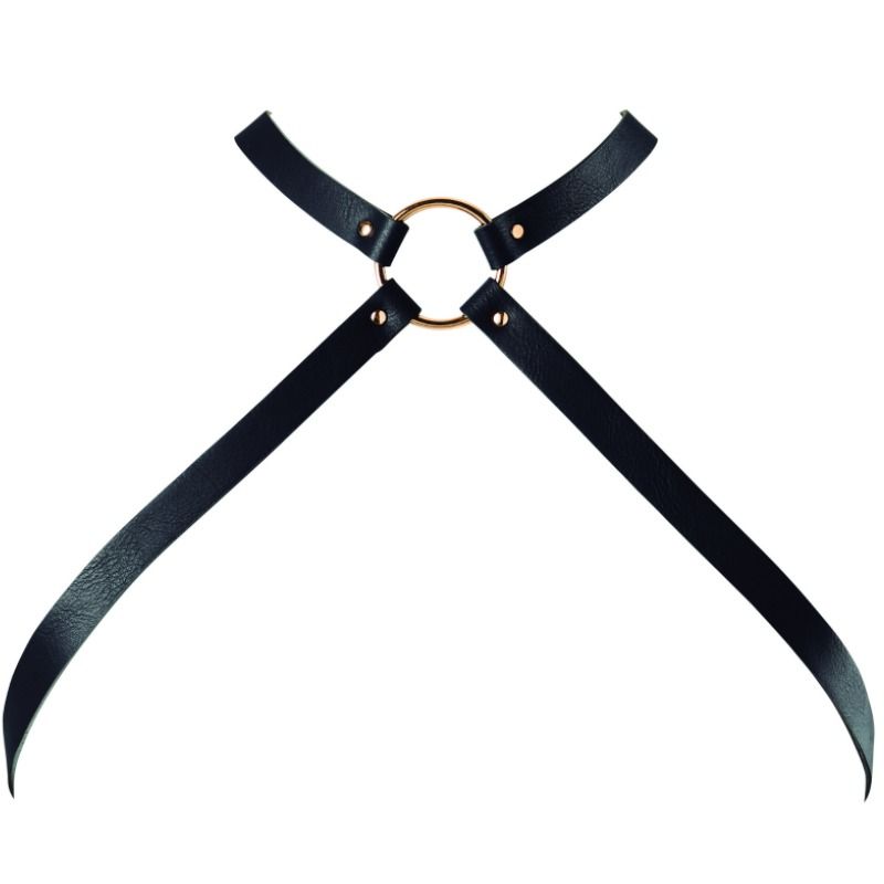 BIJOUX - INDISCRETS MAZE CROSSED CHEST HARNESS BLACK - Kink&Play