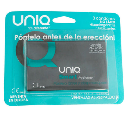 UNIQ - SMART LATEX FREE PRE-ERECTION CONDOMS 3 UNITS - Kink&Play