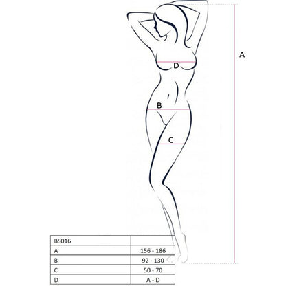 PASSION - WOMAN BS016 WHITE BODYSTOCKING ONE SIZE - Kink&Play