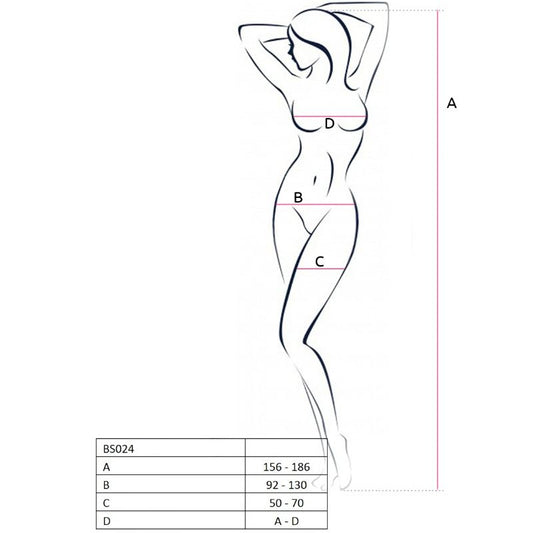 PASSION - WOMAN BS024 WHITE BODYSTOCKING ONE SIZE - Kink&Play