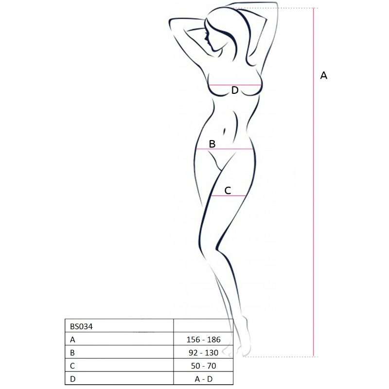 PASSION - WOMAN BS034 BODYSTOCKING BLACK ONE SIZE - Kink&Play