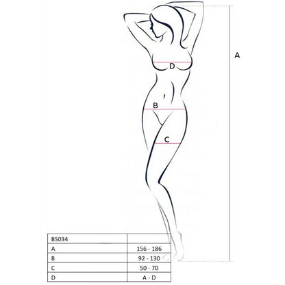 PASSION - WOMAN BS034 WHITE BODYSTOCKING ONE SIZE - Kink&Play