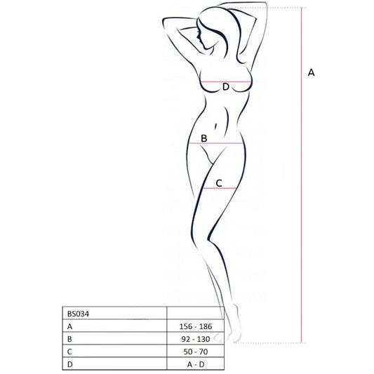 PASSION - WOMAN BS034 WHITE BODYSTOCKING ONE SIZE - Kink&Play