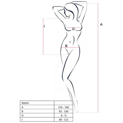 PASSION - WOMAN BS035 BODYSTOCKING BLACK ONE SIZE - Kink&Play