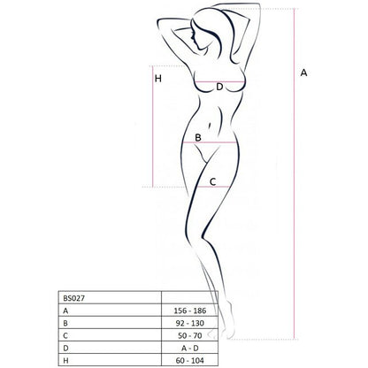 PASSION - WOMAN BS027 BLACK DRESS STYLE BODYSTOCKING ONE SIZE - Kink&Play