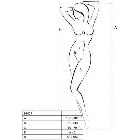 PASSION - WOMAN BS027 BLACK DRESS STYLE BODYSTOCKING ONE SIZE - Kink&Play