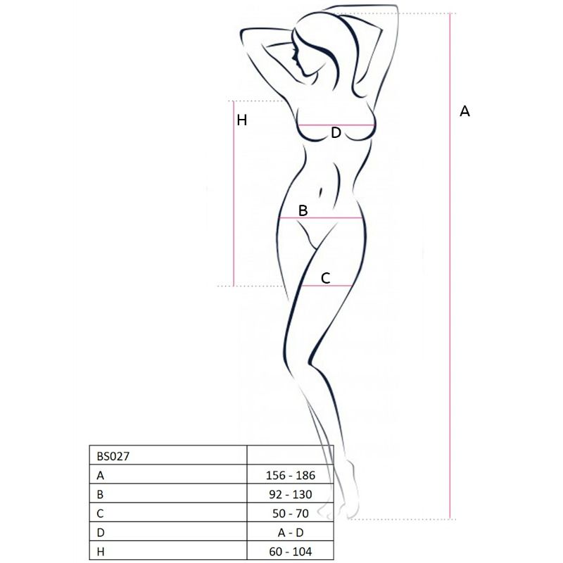 PASSION - WOMAN BS027 BLACK DRESS STYLE BODYSTOCKING ONE SIZE - Kink&Play