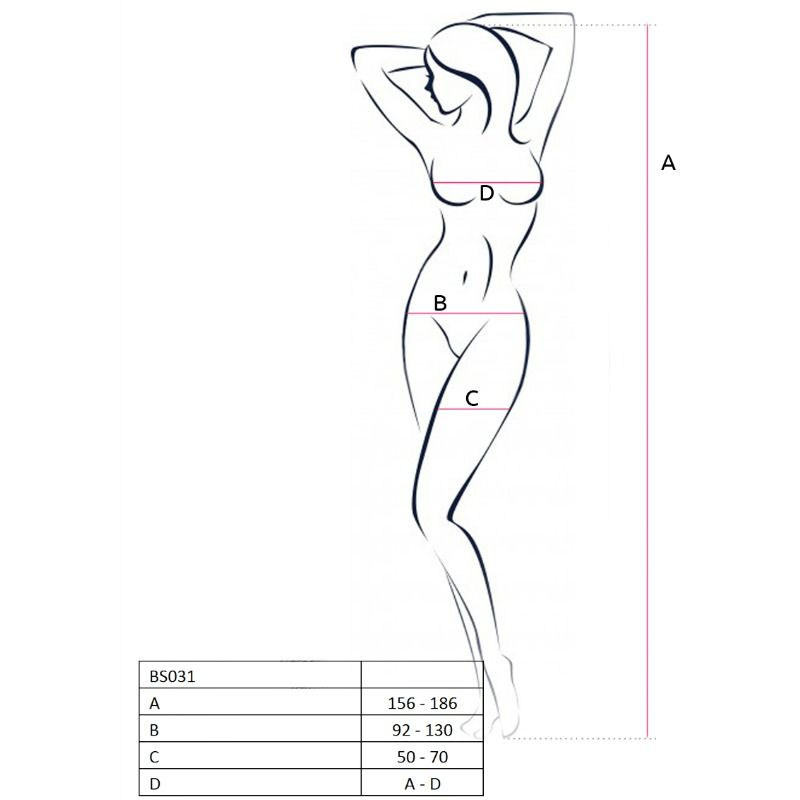 PASSION - WOMAN BS031 BODYSTOCKING BLACK ONE SIZE - Kink&Play