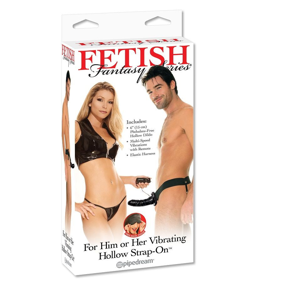 FETISH FANTASY SERIES - VIBRATING HOLLOW STRAP-ON FOR HER OR HIM BLACK - Kink&Play