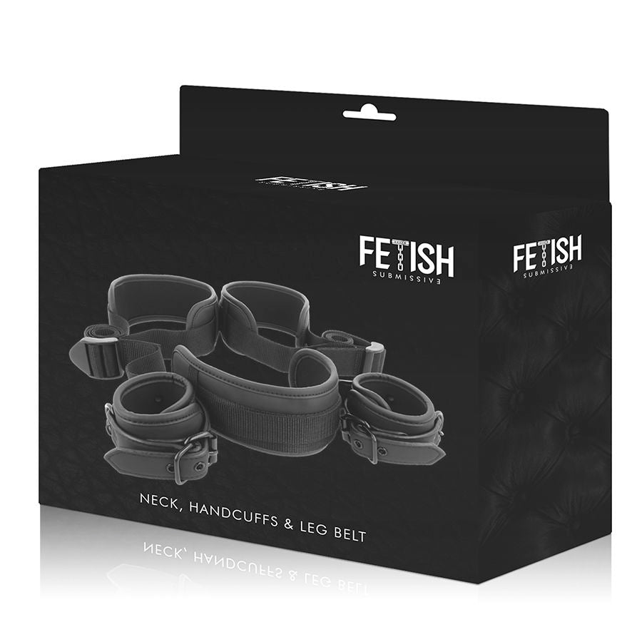FETISH SUBMISSIVE - OPEN LEGS POSITION WITH NOPRENE LINING HANDCUFFS - Kink&Play