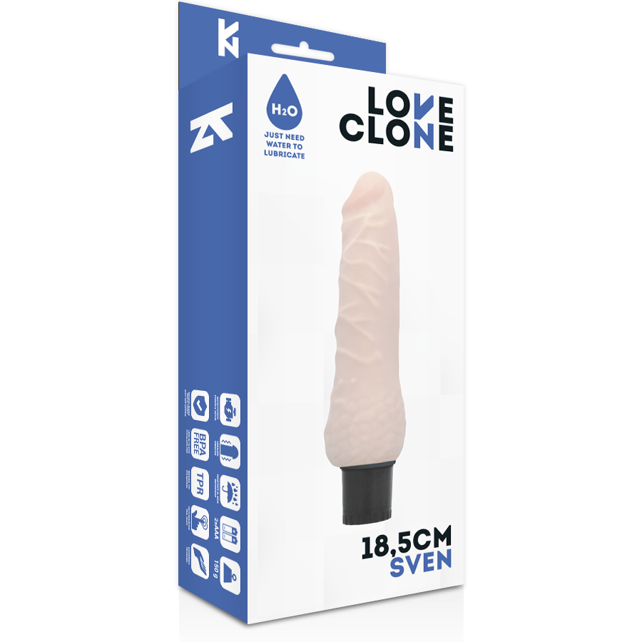 LOVECLONE - SVEN SJÄLVSMÖRJANDE VIBRATOR 18,5 CM -O- 3,3 CM