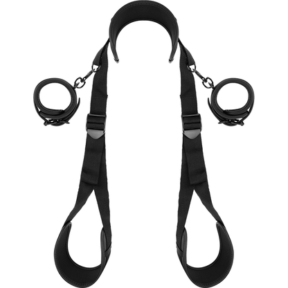 FETISH SUBMISSIVE - OPEN LEGS POSITION WITH NOPRENE LINING HANDCUFFS - Kink&Play