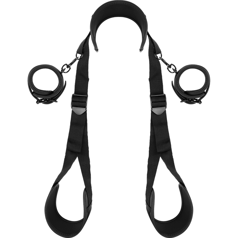 FETISH SUBMISSIVE - OPEN LEGS POSITION WITH NOPRENE LINING HANDCUFFS - Kink&Play