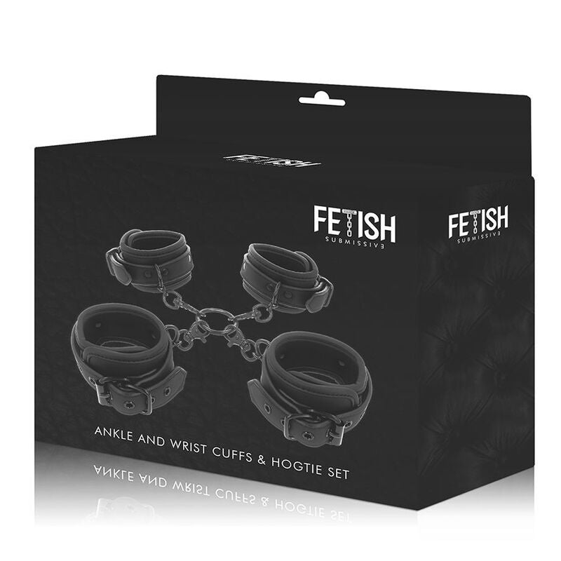 FETISH SUBMISSIVE - SET OF HAND AND ANKLE HANDCUFFS WITH NOPRENE LINING - Kink&Play