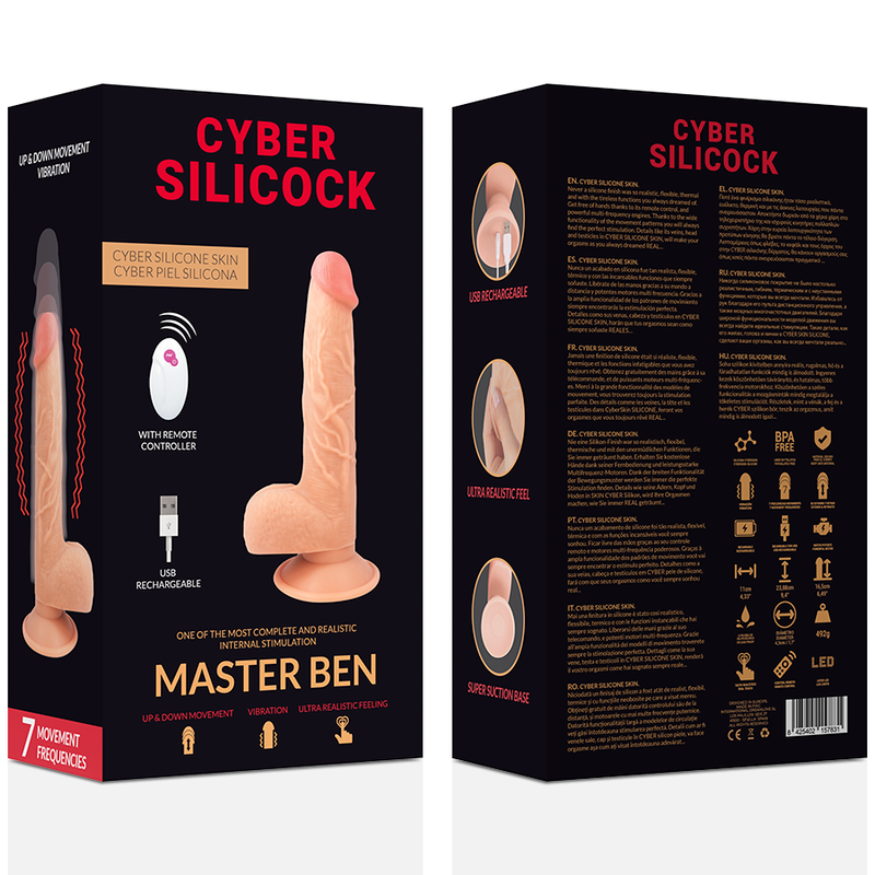 CYBER SILICOCK - REMOTE CONTROL REALISTIC MASTER BEN 23.88 CM -O- 4.3 CM - Kink&Play
