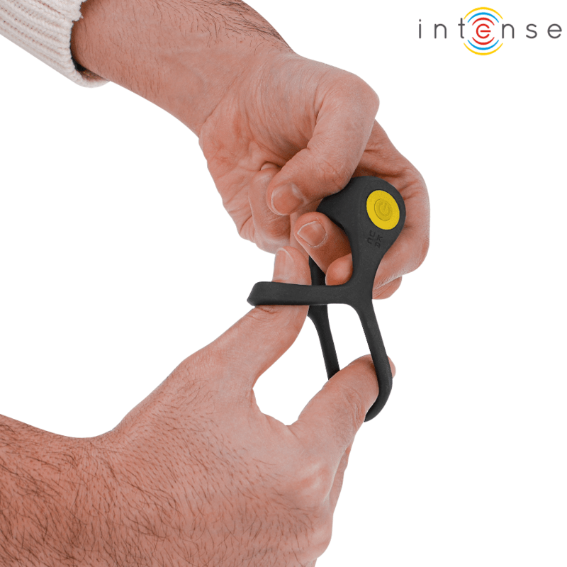 INTENSE - ALEX VIBRATOR DOUBLE PENIS RING 10 VIBRATIONS BLACK - Kink&Play