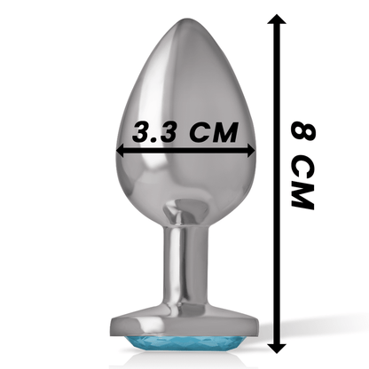 INTENSE - ALUMINUM METAL ANAL PLUG BLUE HEART SIZE M - Kink&Play