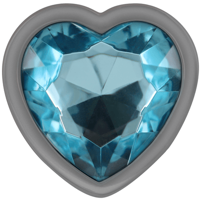 INTENSE - ALUMINUM METAL ANAL PLUG BLUE HEART SIZE M - Kink&Play