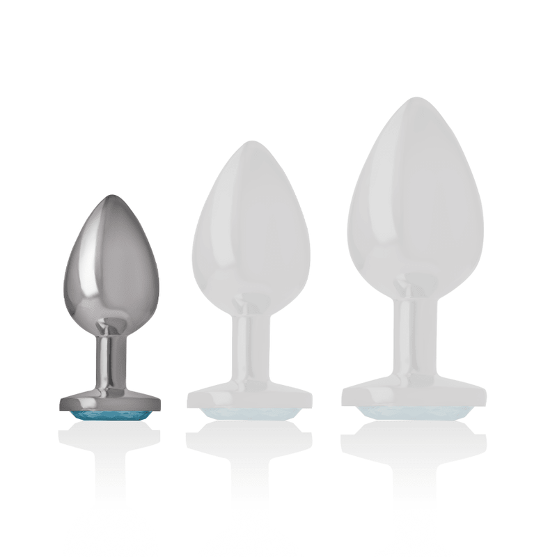 INTENSE - ALUMINUM METAL ANAL PLUG BLUE HEART SIZE S - Kink&Play