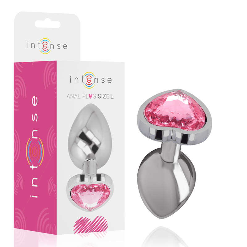 INTENSE - ALUMINUM METAL ANAL PLUG PINK HEART SIZE L - Kink&Play