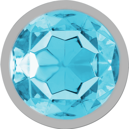 INTENSE - ALUMINUM METAL ANAL PLUG WITH BLUE GLASS SIZE M - Kink&Play