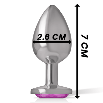 INTENSE - ALUMINUM METAL ANAL PLUG WITH PINK CRYSTAL SIZE S - Kink&Play