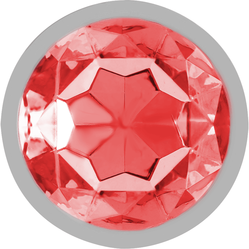 INTENSE - ALUMINUM METAL ANAL PLUG WITH RED CRYSTAL SIZE L - Kink&Play