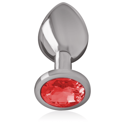 INTENSE - ALUMINUM METAL ANAL PLUG WITH RED CRYSTAL SIZE L - Kink&Play