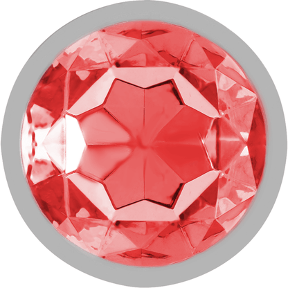 INTENSE - ALUMINUM METAL ANAL PLUG WITH RED CRYSTAL SIZE L - Kink&Play