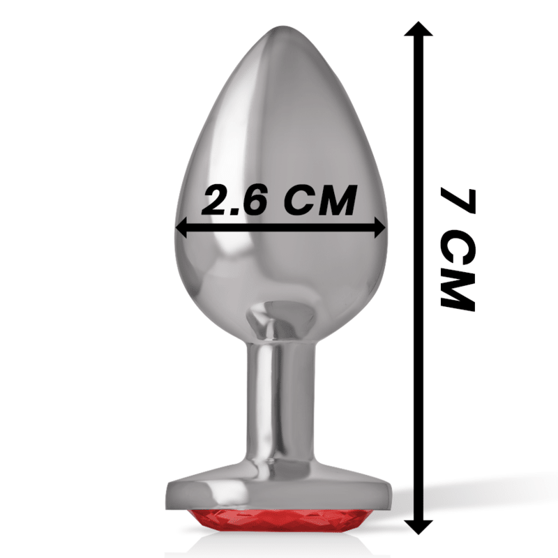 INTENSE - ALUMINUM METAL ANAL PLUG WITH RED CRYSTAL SIZE S - Kink&Play