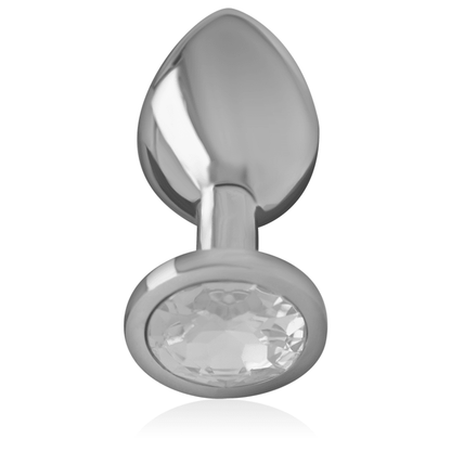 INTENSE - ALUMINUM METAL ANAL PLUG WITH SILVER CRYSTAL SIZE M - Kink&Play